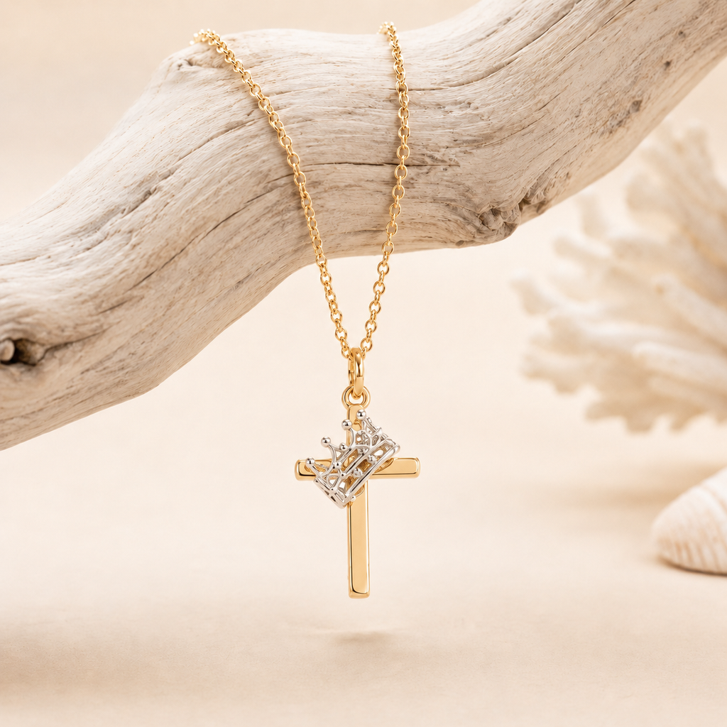 Gold Bayou Blessings Cross Necklace