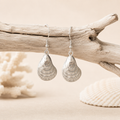 Silver Oyster Drop Earrings