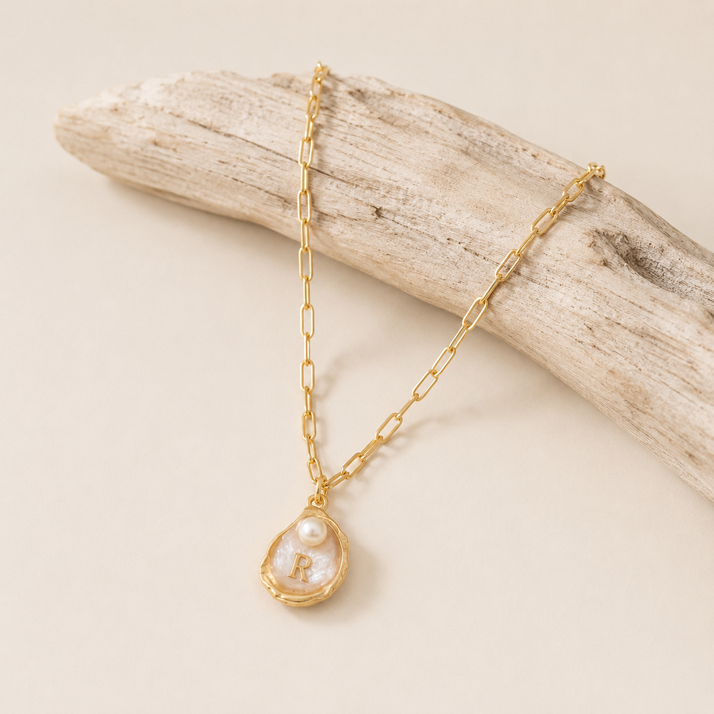 Bayou Oyster Initial Necklace