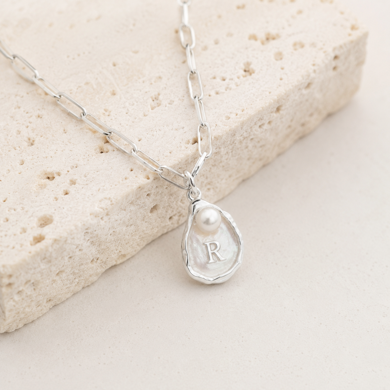 Bayou Oyster Initial Necklace
