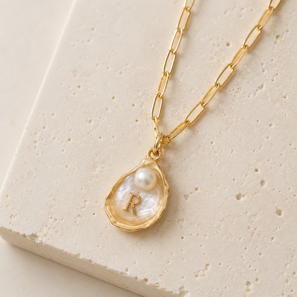 Bayou Oyster Initial Necklace