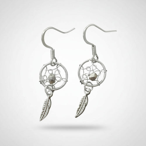 Bayou Dreamcatcher Feather Drop Earrings